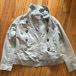 Mossimo Supply Co. Kids Light Gray Hooded Military-Style Jacket
